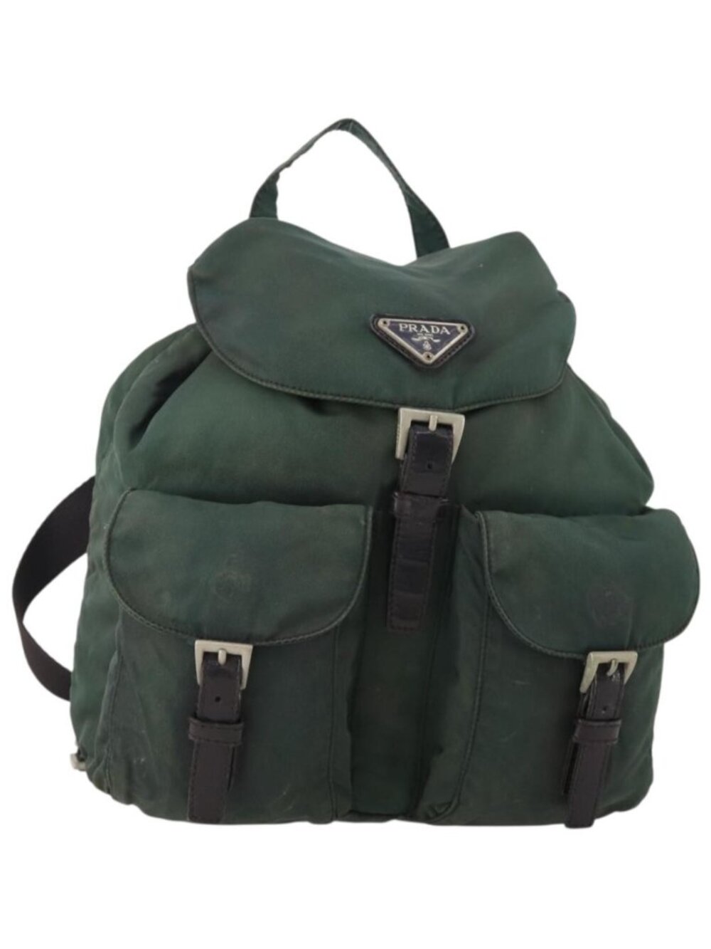 PRADA Backpack Nylon Green Silver